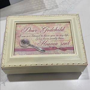 Cottage Garden Dear Godchild Jewelry Music Box